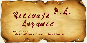 Milivoje Lozanić vizit kartica